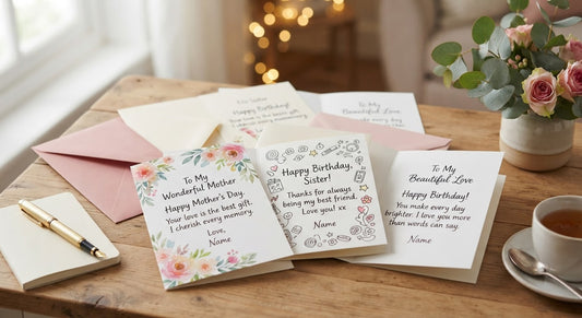 Message for inside of greeting cards, for mum, sister
