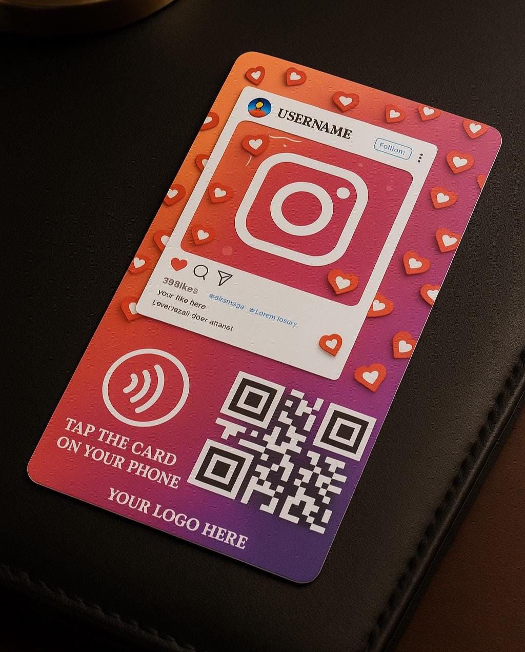Custom NFC Instagram Tap Card: Social Media Business Card