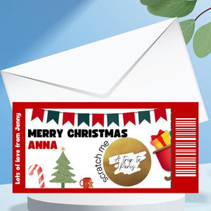 Personalized Christmas Scratch-Off Reveal Card | Custom Surprise Card for Secret Santa, Christmas Gift, Concert, Holiday, Festival, Cinema