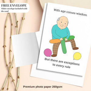 Funny Birthday Card for Him: Eternally Young at Heart Card for Him, greeting card for husband, best friend, father, uncle, card