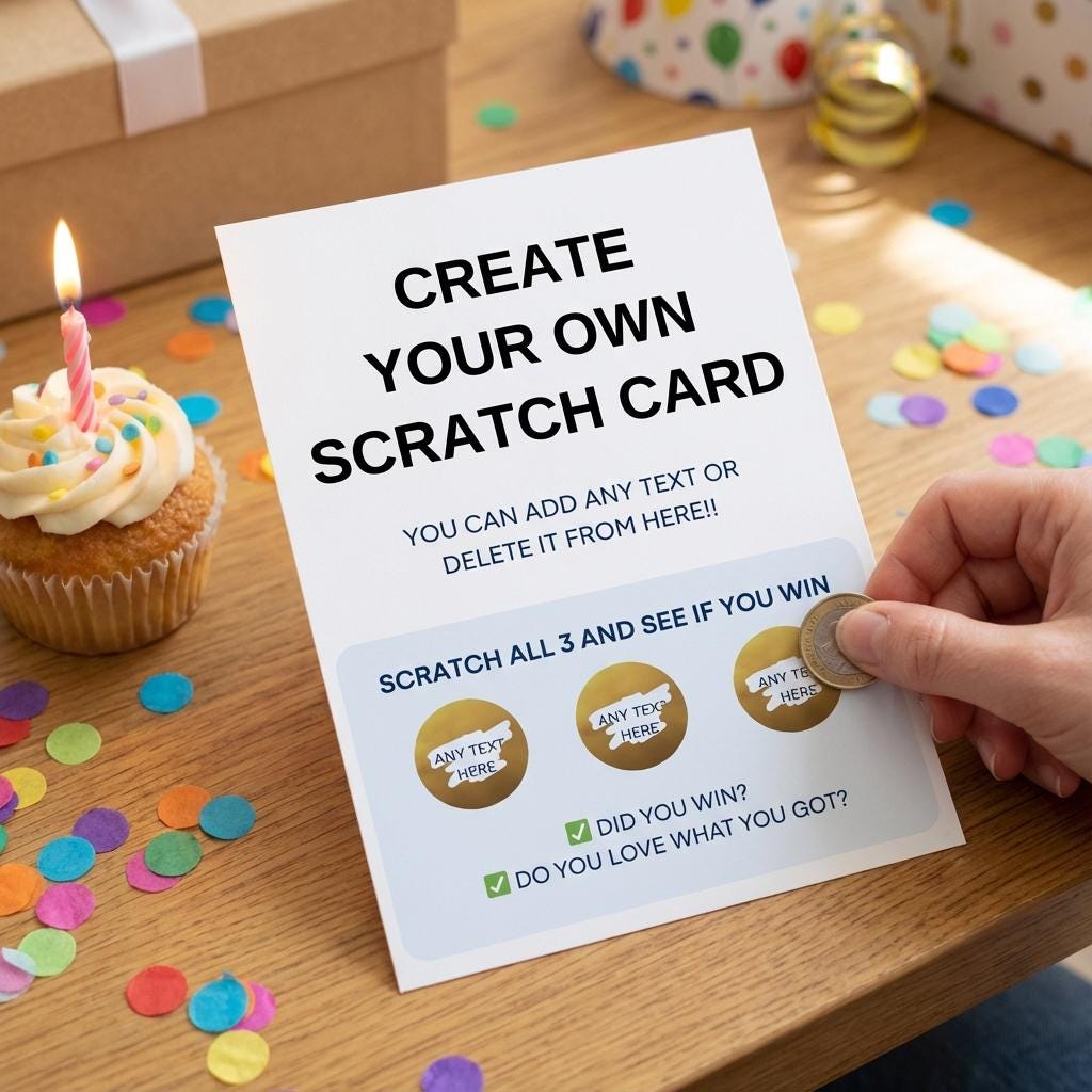 Create your own scratch card Custom Birthday Scratch Card – Personalised  scratch and reveal card Fun Birthday Present , scratch and reveal
