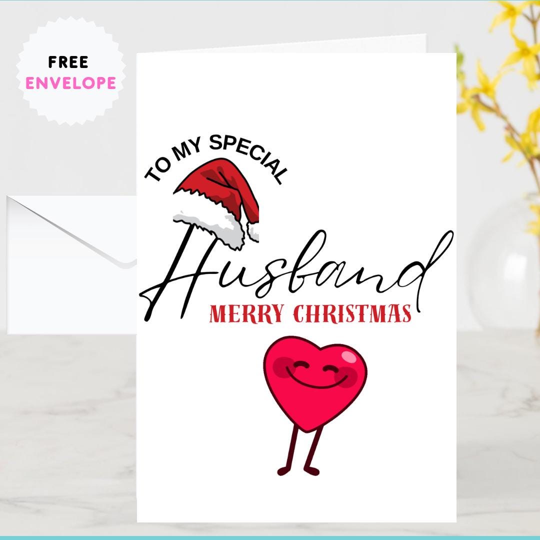 Funny Personalised Husband Christmas Card Luxury 260gsm Card with Envelope Eco Friendly Xmas Cards 2025 Xmas Holiday Greeting To My Love