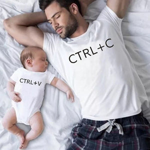 Father and son matching t-shirts family look dad t-shirt baby bodysuit funny family matching outfits gift for dad and son
