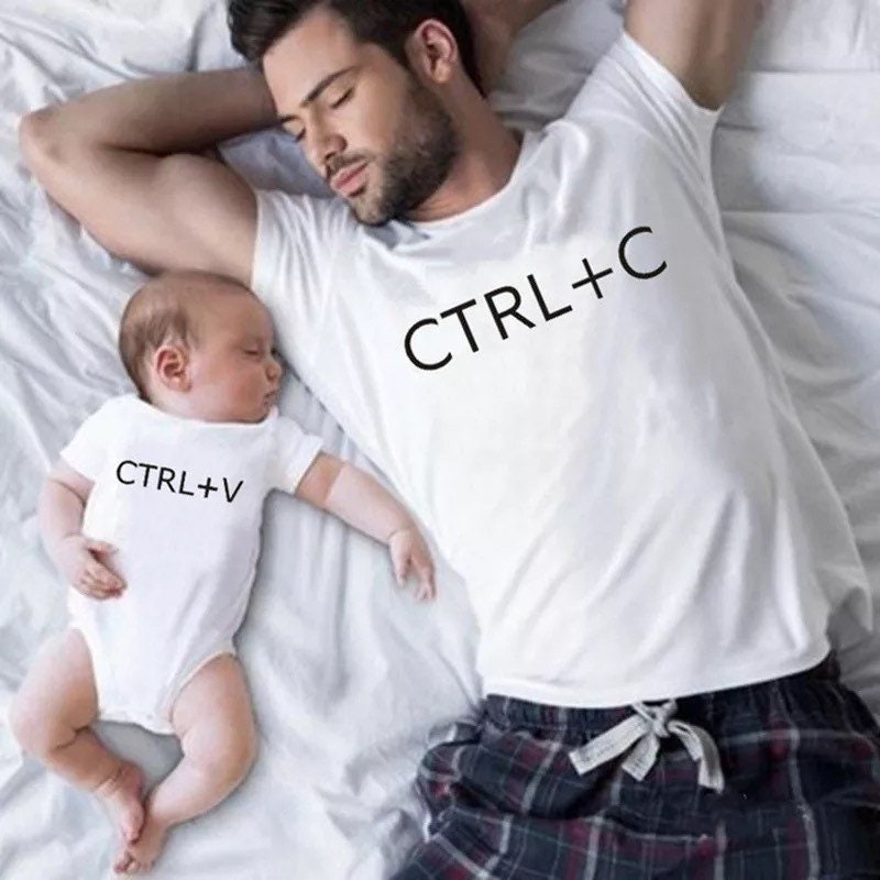 Father and son matching t-shirts family look dad t-shirt baby bodysuit funny family matching outfits gift for dad and son