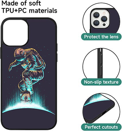 Astronaut Skater iPhone Case: Shockproof Protective Cover