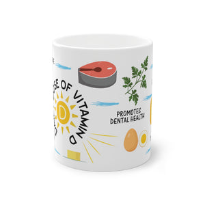 Vitamin D Mug: Glossy Ceramic Coffee Cup, Health Gift