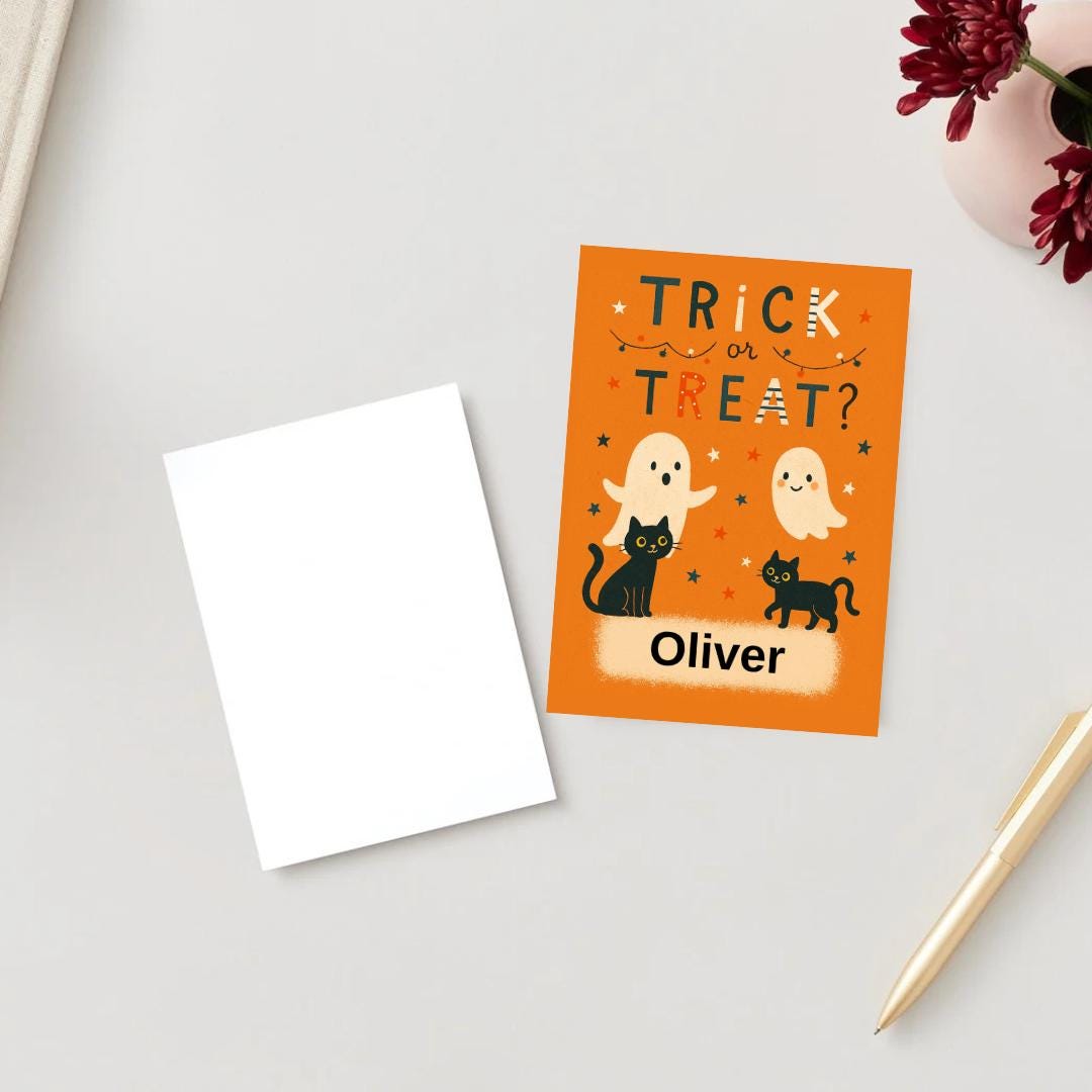 Personalised Halloween Card - Trick or Treat- Cheeky Gift For Sister Brother Friends