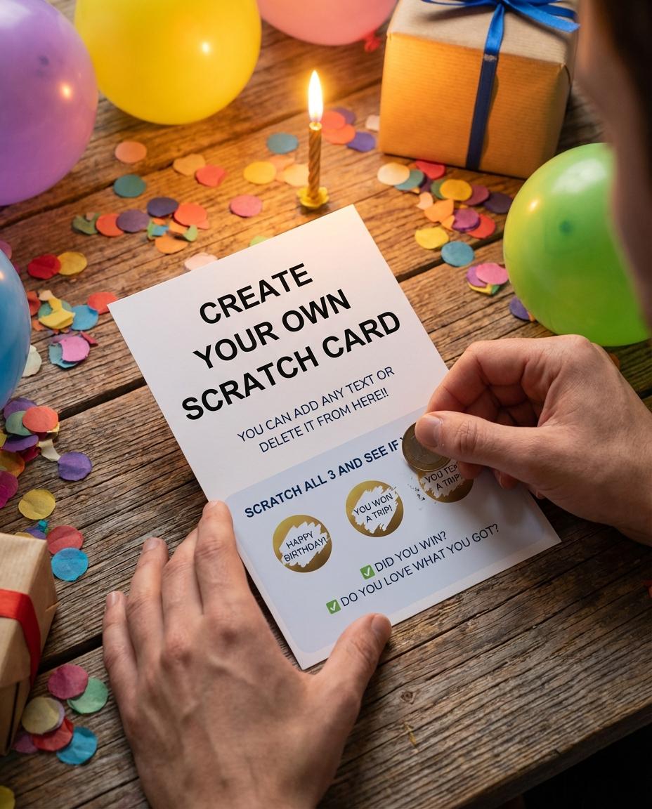 Create your own scratch card Custom Birthday Scratch Card – Personalised  scratch and reveal card Fun Birthday Present , scratch and reveal