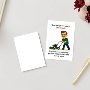 Funny Lawn Stripes Birthday Card for Him, greeting card for husband, best friend, father, uncle, card that make you smile (A5 size)