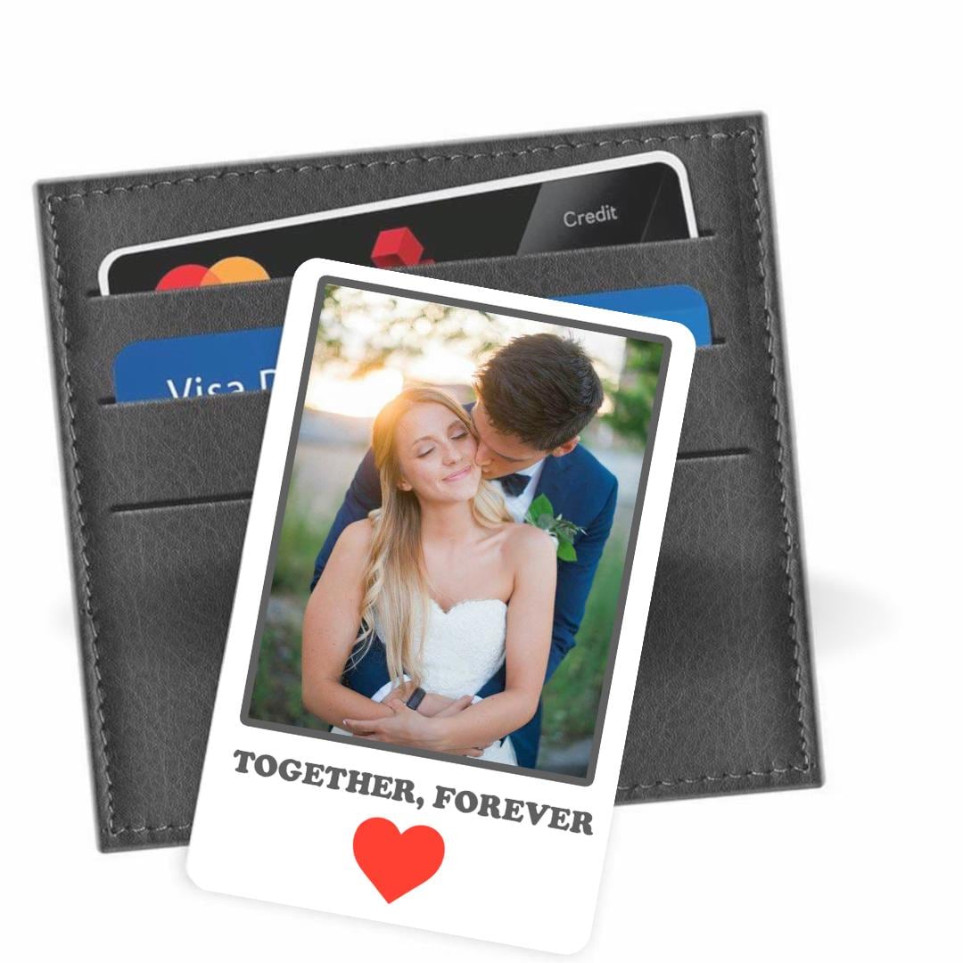 Personalise PVC Photo Wallet Card Forever | For Husband, Wife Or Boyfriend, Girlfriend Anniversary Photo Gift For Him, Her | Modern card
