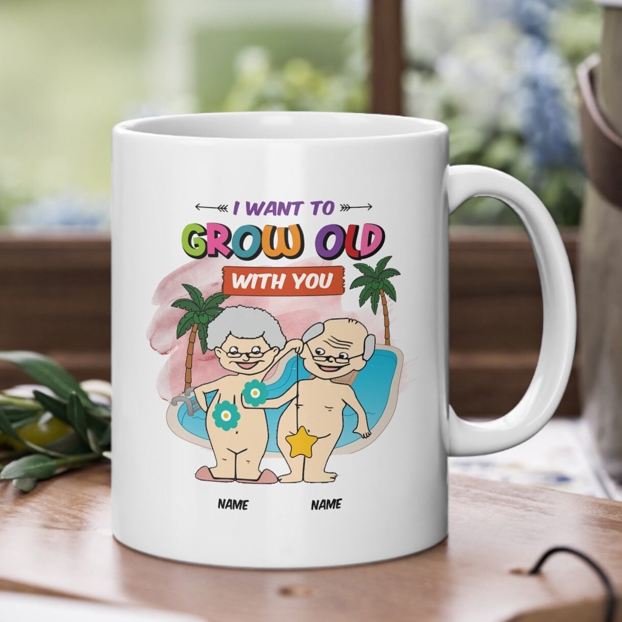 The cup of love Valentine gift mug, crazy funny mug with a cute message, personalized with name, perfect to make for him & for her happy