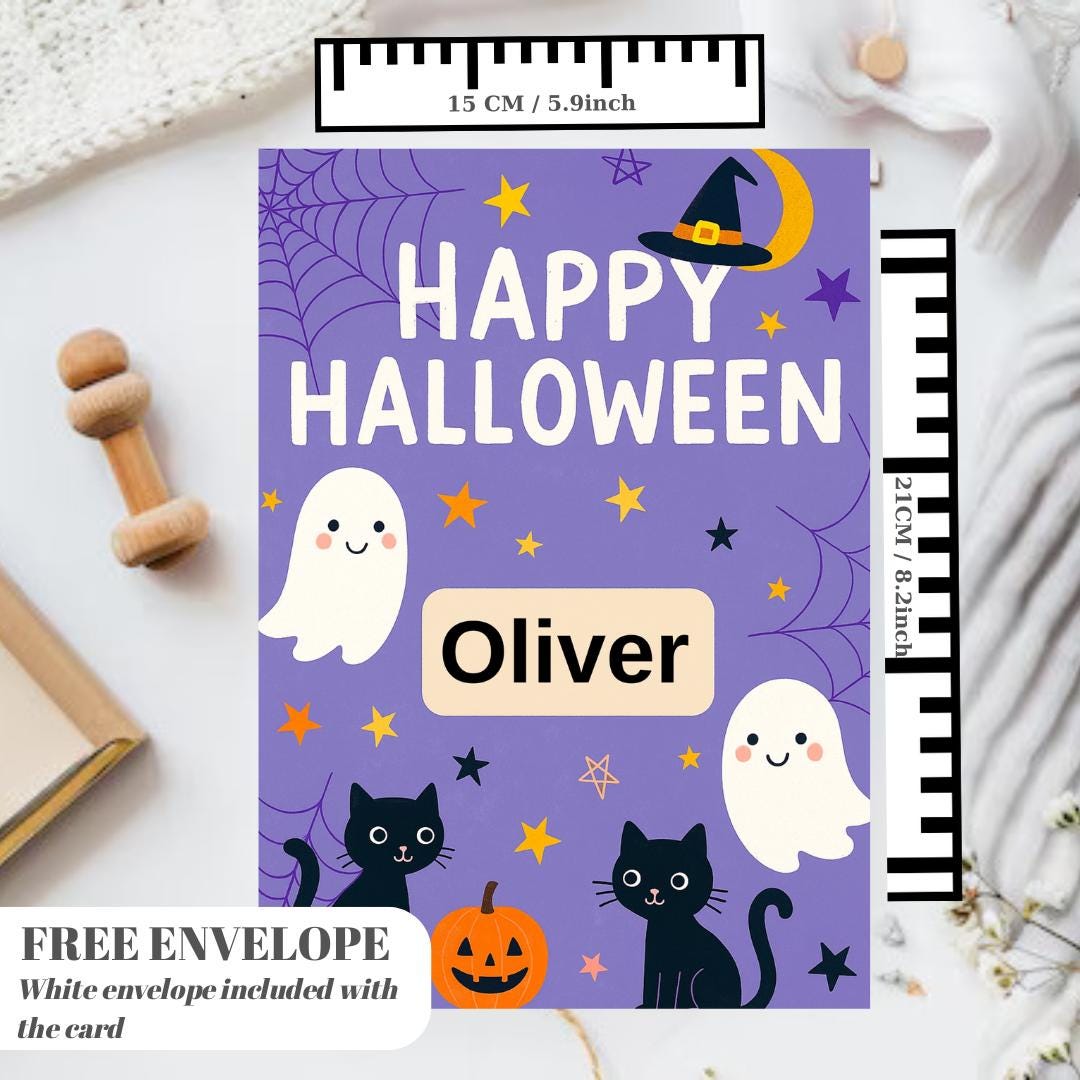 Personalised Halloween Card - Trick or Treat- Cheeky Gift For Sister Brother, Friends Halloween Card -
