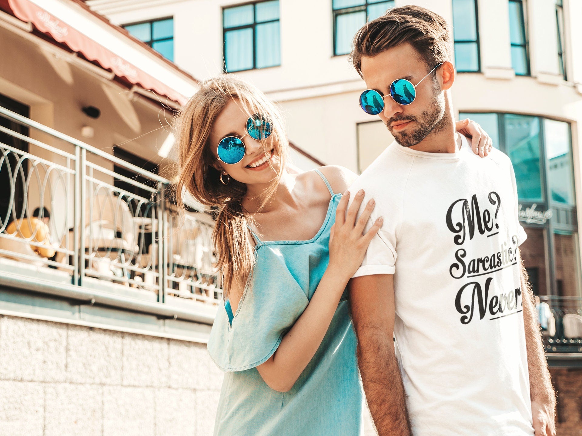 Sarcastic Never Graphic Tee - Fitted Cotton Crewneck Shirt