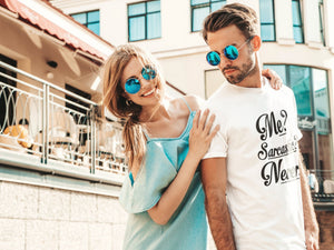 Sarcastic Never Graphic Tee - Fitted Cotton Crewneck Shirt