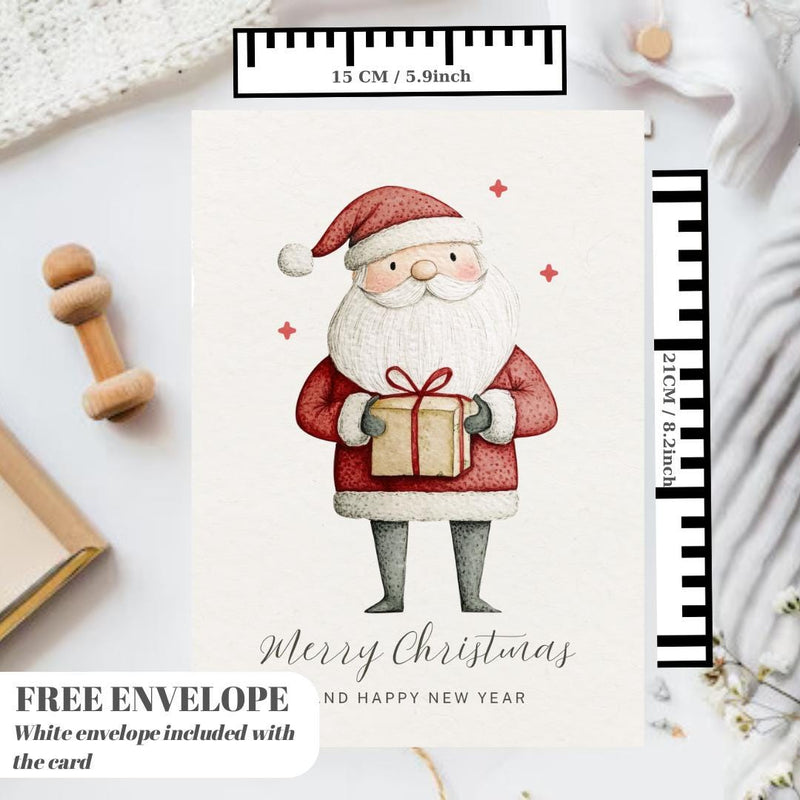 Christmas Card | Marry Xmas greeting Card | santa gift Card | Personalised Card name and age | For both of you | Santa Christmas card
