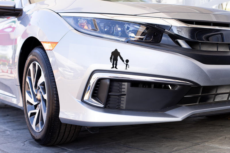 Bigfoot and Alien Car Decal: Funny Vinyl Sticker