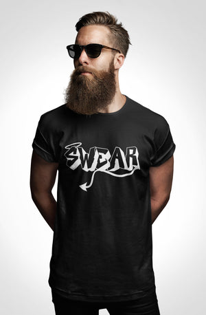 T-shirt, Aesthetic Crewneck, Popular Funny Vinyl print Swear,Evil and Angel signs  Men Shirt, Cotton Fitted STATEMENT Tee, nice, cool tees