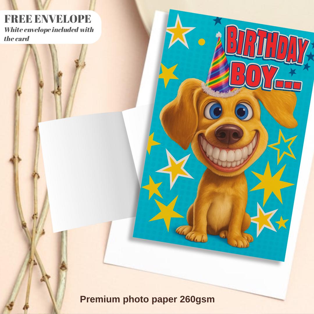 Funny Birthday boy dog lover card Birthday - dog meme Birthday Card Cute dog birthday cards  A5 size