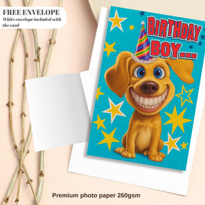 Funny Birthday boy dog lover card Birthday - dog meme Birthday Card Cute dog birthday cards  A5 size
