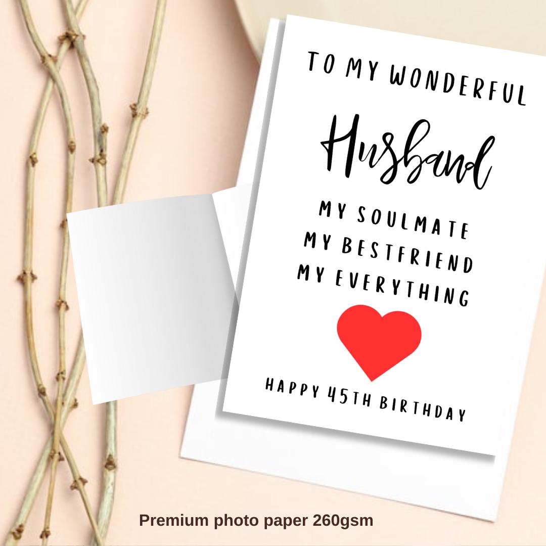 Personalised Husband Birthday Card- Soulmate Greeting Card Customised with Name/ Age For Him 30th 40th 50th 18th 21st 60th 70th