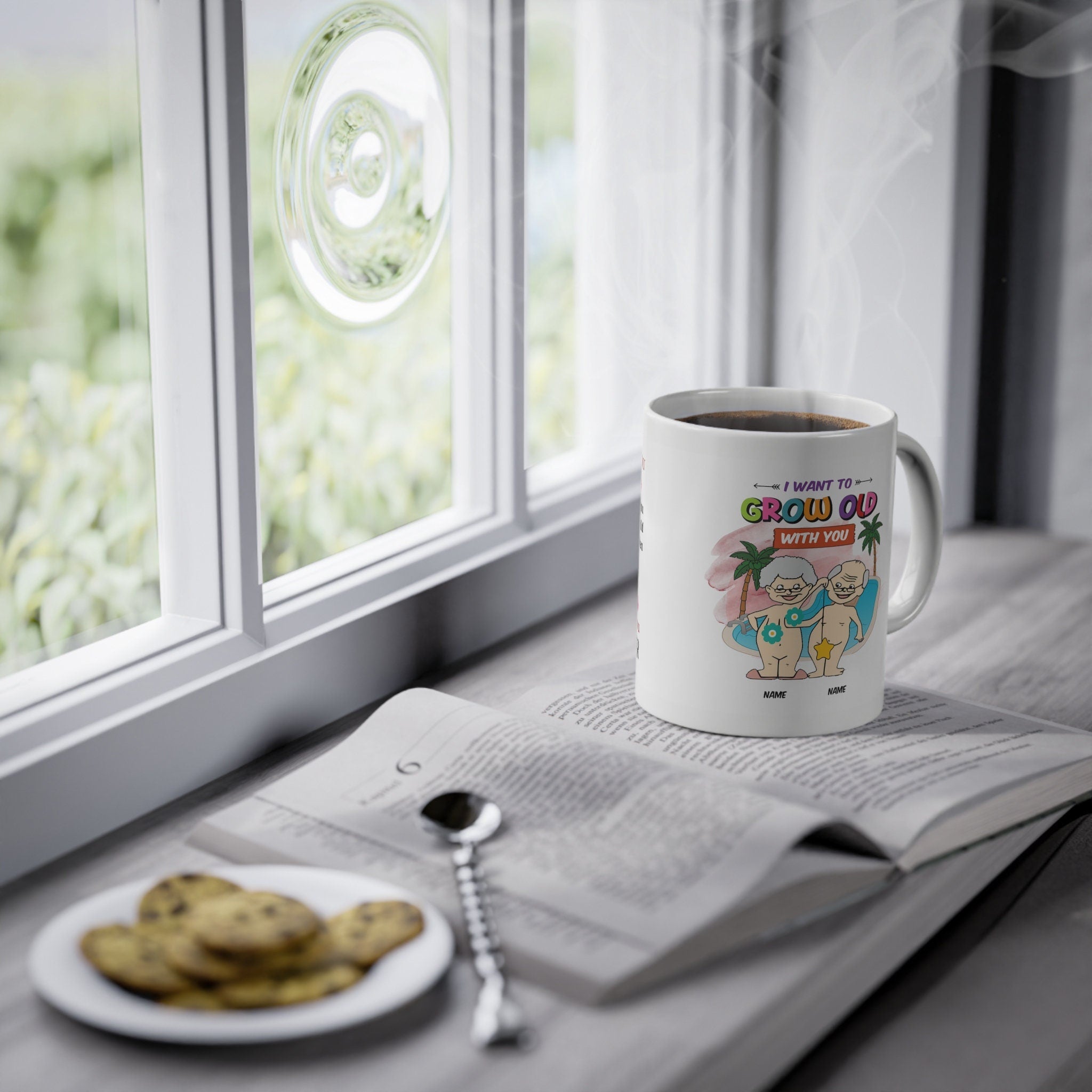 The cup of love Valentine gift mug, crazy funny mug with a cute message, personalized with name, perfect to make for him & for her happy