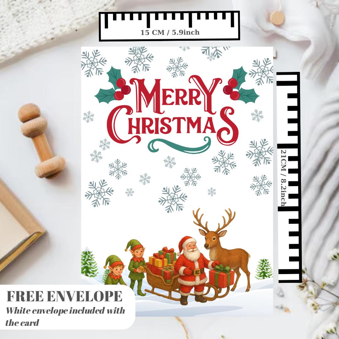 Christmas Card | Santa Team Xmas greeting Card | santa gift Card | For both of you | Santa Christmas card