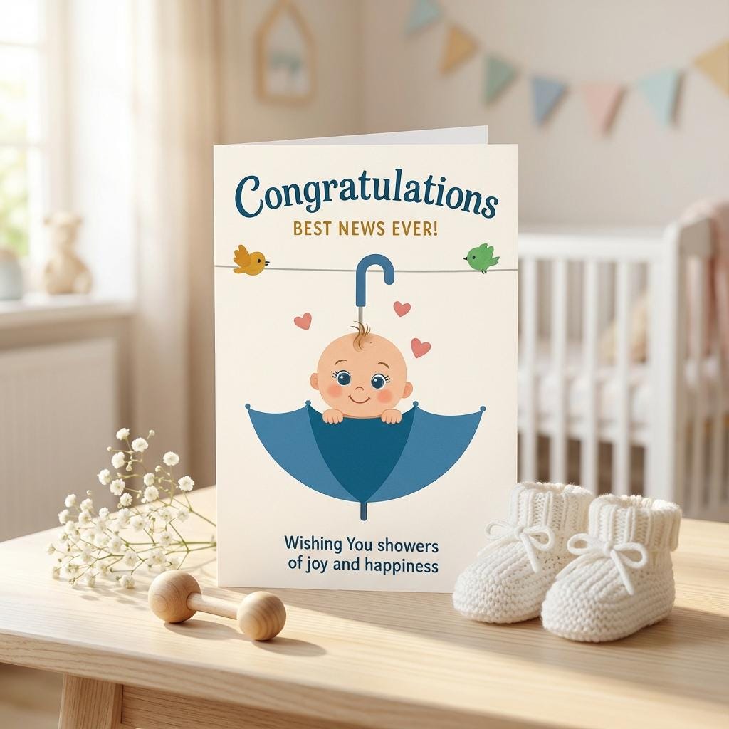 Greeting Card for Expecting Parents • Pregnancy Announcement Card • Future Mom Congratulations Card