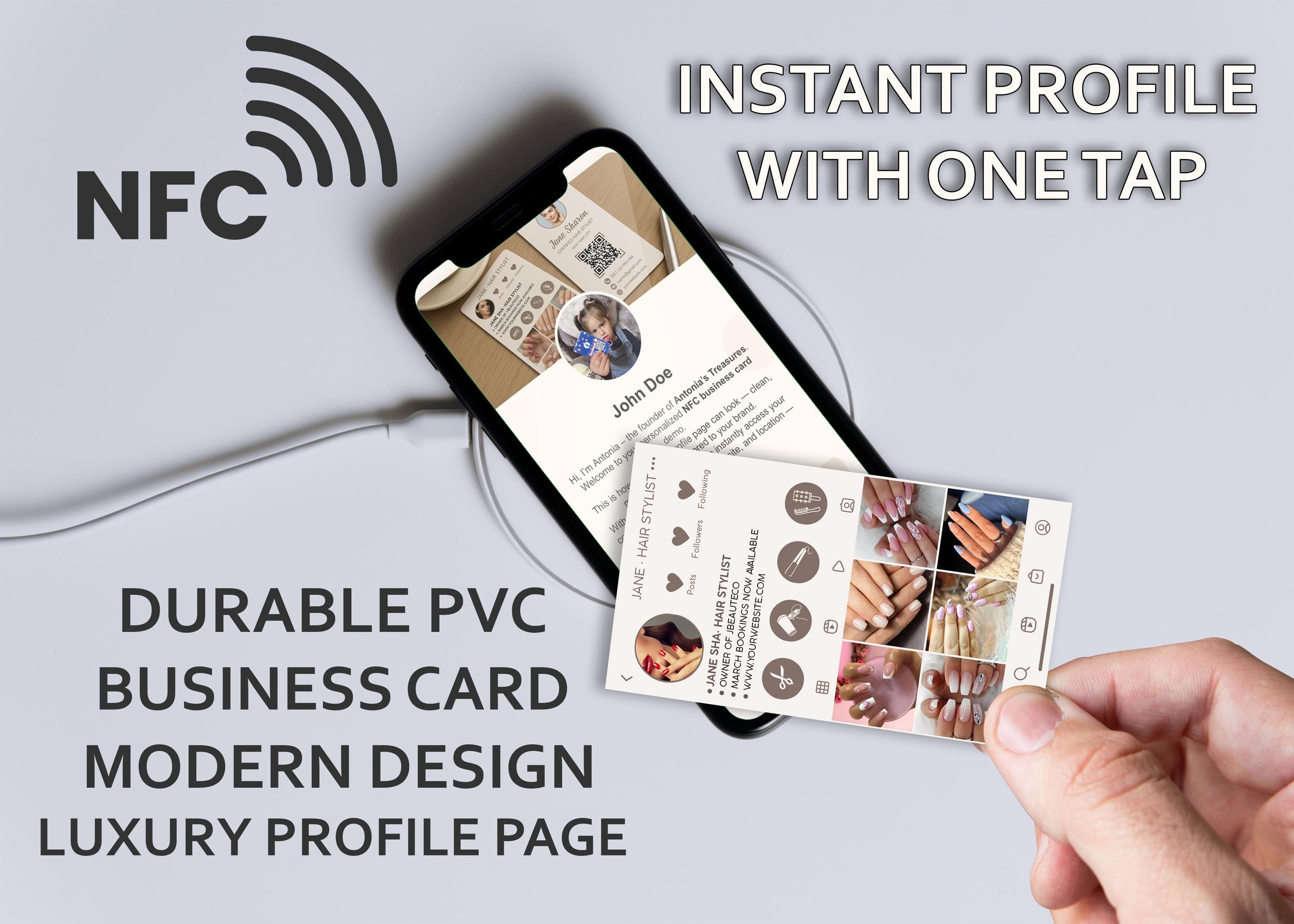 Luxury NFC Business Card: Digital Contact Card for Beauty Professionals