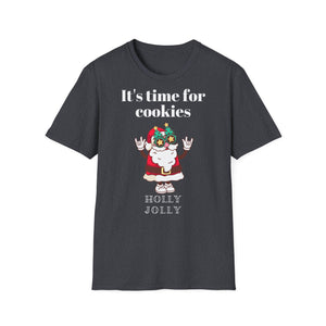 Christmas Santa Funny T-Shirt, Cookies Gift Awesome Unisex Softstyle Tee, Holiday Apparel, Xmas Shirt, Festive Clothing, Winter Top