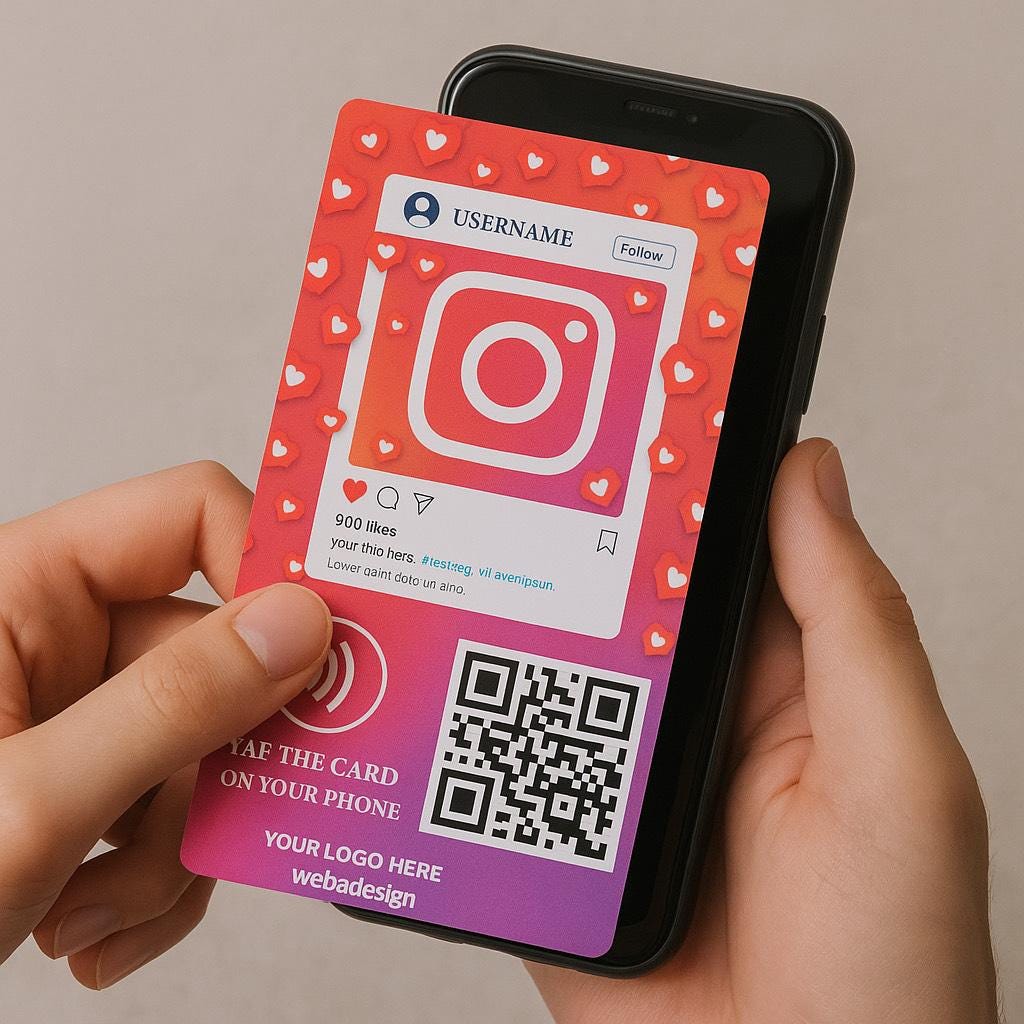 Custom NFC Instagram Tap Card: Social Media Business Card