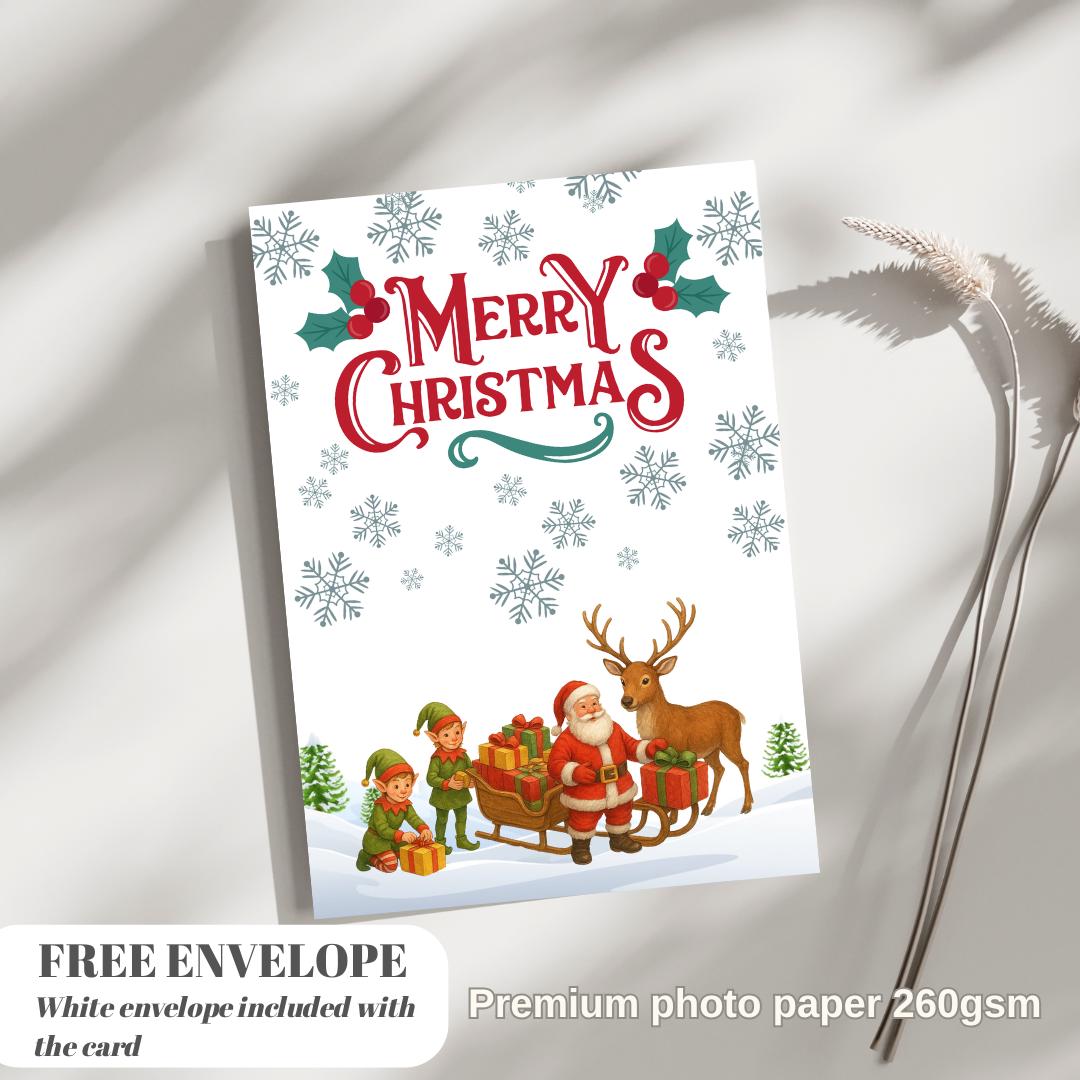 Christmas Card | Santa Team Xmas greeting Card | santa gift Card | For both of you | Santa Christmas card
