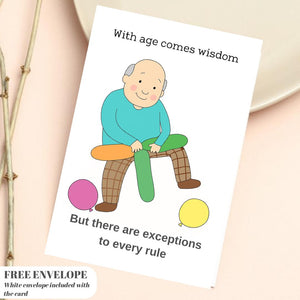 Funny Birthday Card for Him: Eternally Young at Heart Card for Him, greeting card for husband, best friend, father, uncle, card