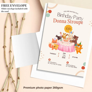 Beary Birthday Invitation, Bear Birthday Invite, Teddy  Birthday,  Birthday Girl, Beary Birthday Party Invite Pink 10/20/30 invitations card