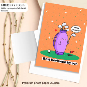 Funny Golf Card for Boyfriend | Golf Pun Birthday Card for Him | Golf Themed Card for Golf Lover or Golfer Gift