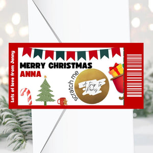 Personalized Christmas Scratch-Off Reveal Card | Custom Surprise Card for Secret Santa, Christmas Gift, Concert, Holiday, Festival, Cinema
