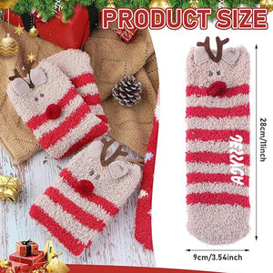Personalized Christmas Fuzzy Socks for Women 2 Pairs Socks Cute Fluffy Socks Winter Warm Stockings Custom Name Socks Gift Ideas for Women