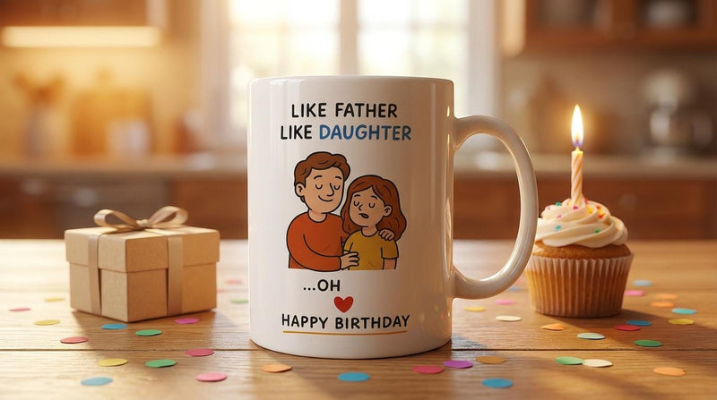 Funny Dad Birthday Gift Mug Like Father Like Daughter Mug, Oh Shit Funny Mug, Dad Gift from Daughter, Happy Birthday Dad Cup, Father Mug