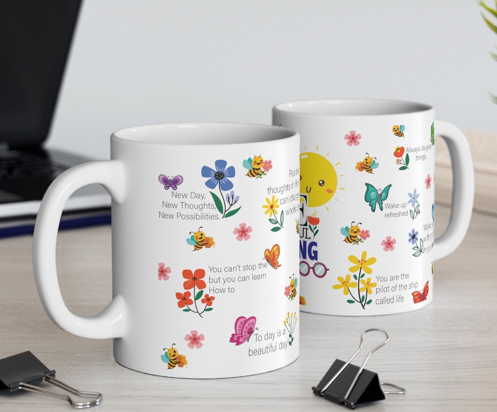 Mindful Morning Mug: Ceramic Affirmation Cup, Self-Care Gift