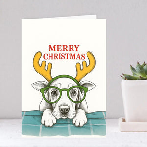 Dog Christmas Card  - Funny dog lover xmas  Cards For dog Lovers - dog wishes Marry Christmas to you, meme dog mums