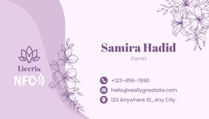 Business Card Floral : Elegant business card with Digital Contact, No App Needed