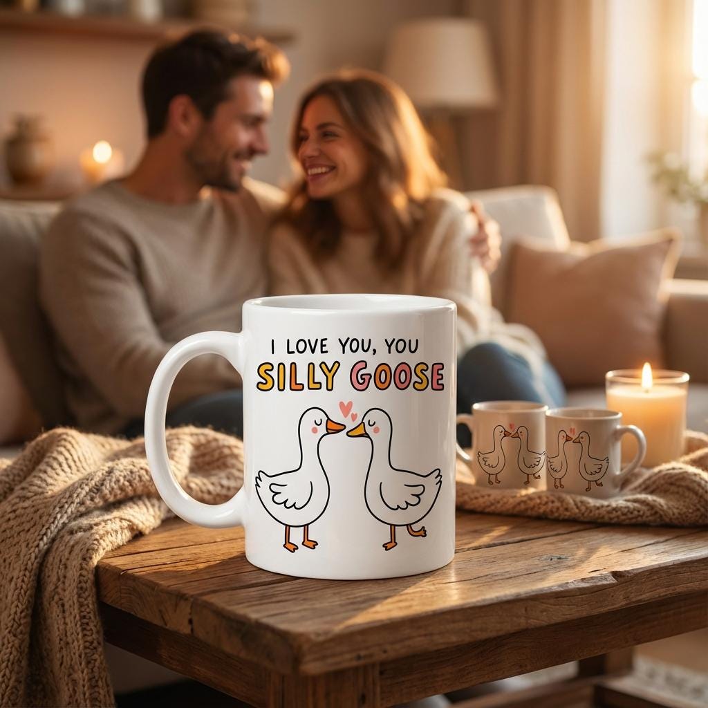 Silly Goose Gift Mug Funny Silly Goose Mug, I Love You Silly Goose Cup, Cute Goose Couple Gift, Romantic Funny Mug for Boyfriend Girlfriend