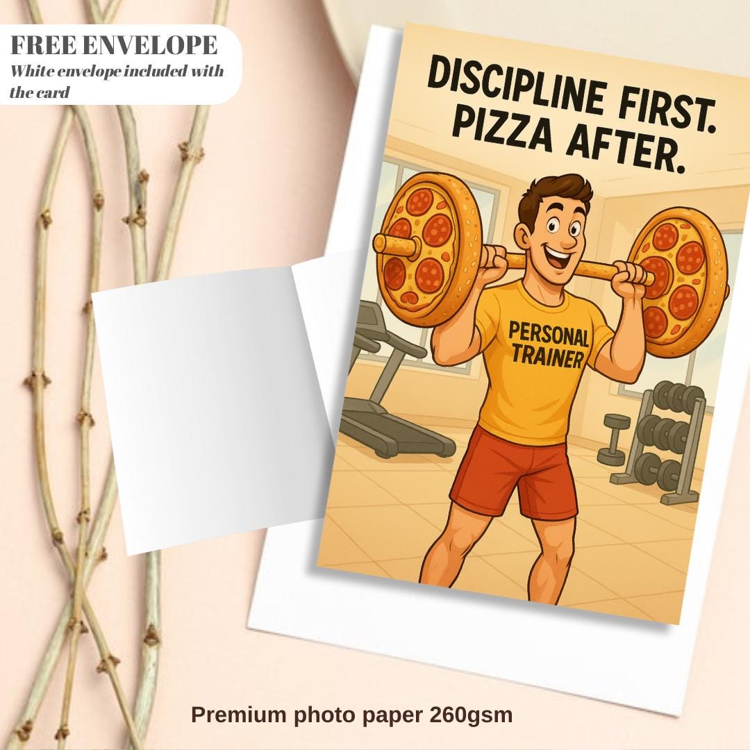 Funny Personal Trainer Card – Gym Lover Christmas Card – Personal Trainer Gift – Fitness Coach Thank You Card – Unique Gym Card