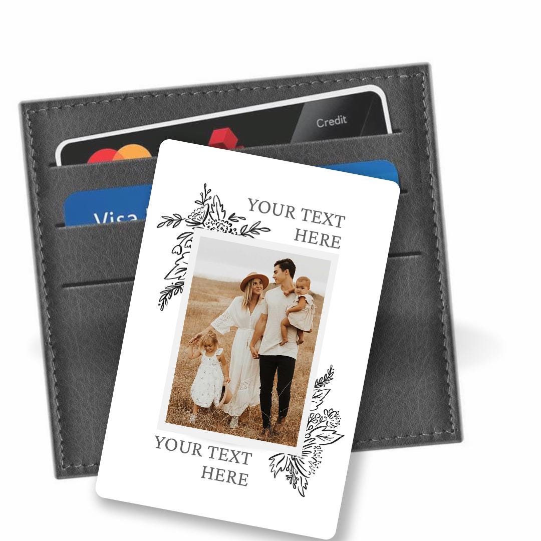 Personalised Photo Wallet Card and Greeting card For Husband, Wife Or Family, Anniversary Photo Gift For Him, Her | Custom Photo and Text