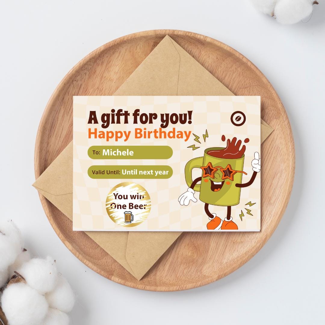 Custom Birthday Scratch Card – Personalised Surprise Reveal Gift for Him or Her | Unique Fun Birthday Present