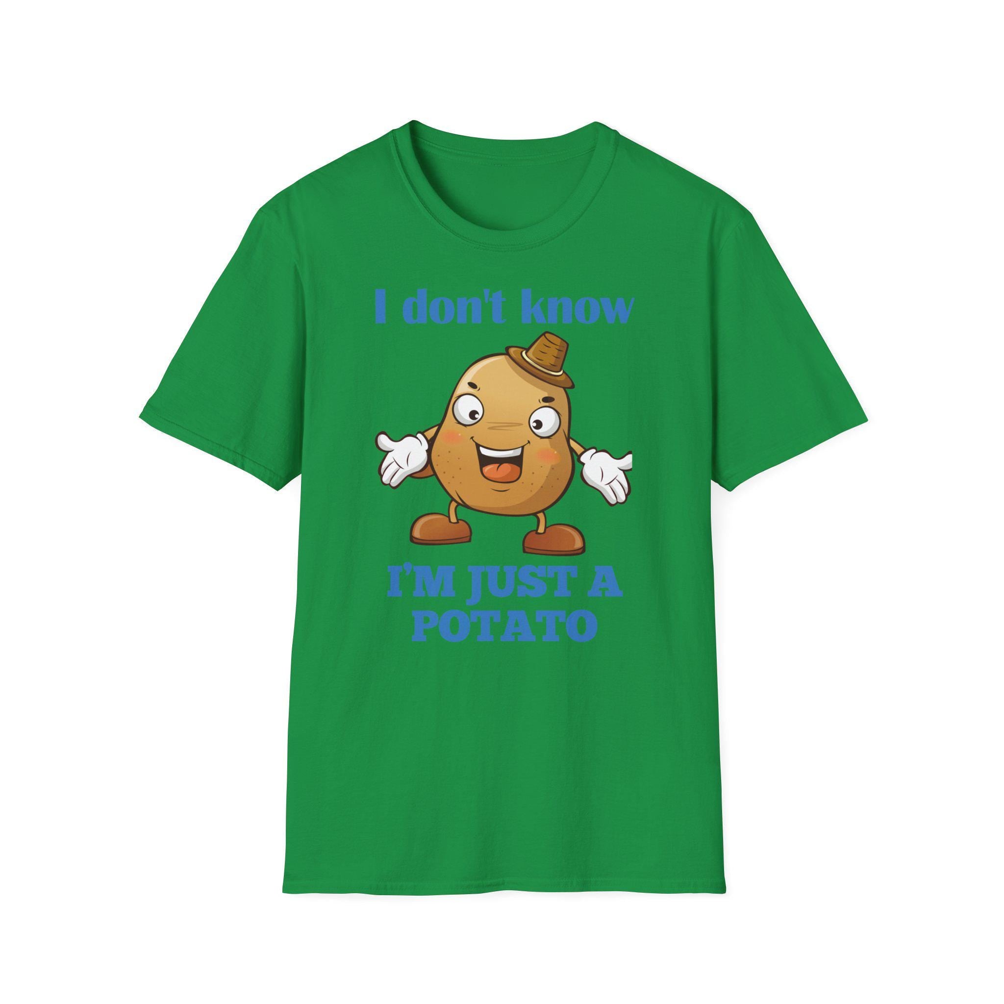 Potato Shirt, Funny Potato Lover Gifts, I Don't Know I'm Just a Potato, Cute Spud Tshirt, Cartoon Potato Meme T Shirt, Humorous Vegetable