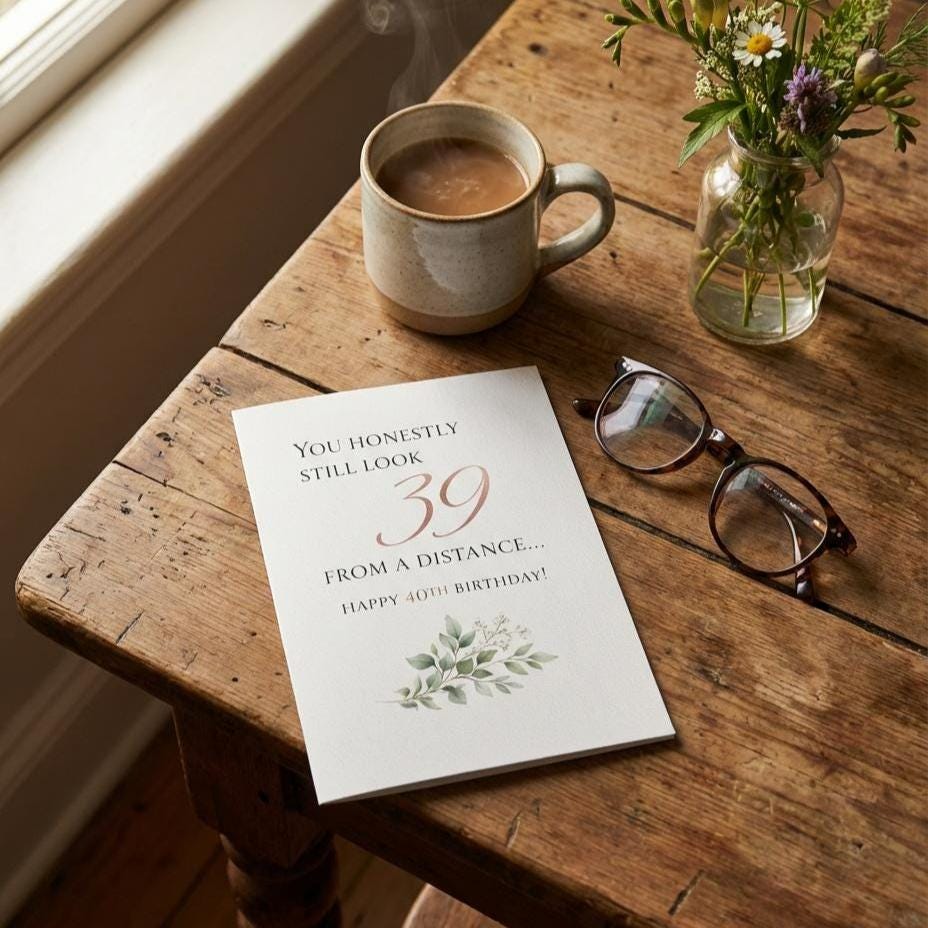 40th Birthday Card for Women, Elegant Funny Greeting Card, You Still Look 39, A5 Glossy Birthday Card for Mum, Sister, Best Friend