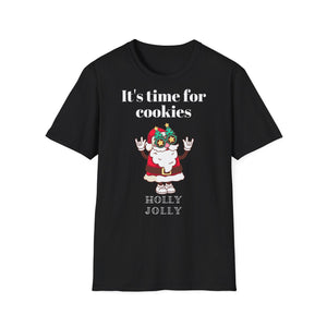 Christmas Santa Funny T-Shirt, Cookies Gift Awesome Unisex Softstyle Tee, Holiday Apparel, Xmas Shirt, Festive Clothing, Winter Top