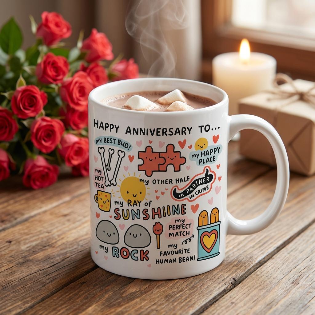 Anniversary Gift Mug Cute Funny Anniversary Gift, Happy Anniversary Mug for Boyfriend Girlfriend, Cute Couple Mug, Partner Gift, My Favorite