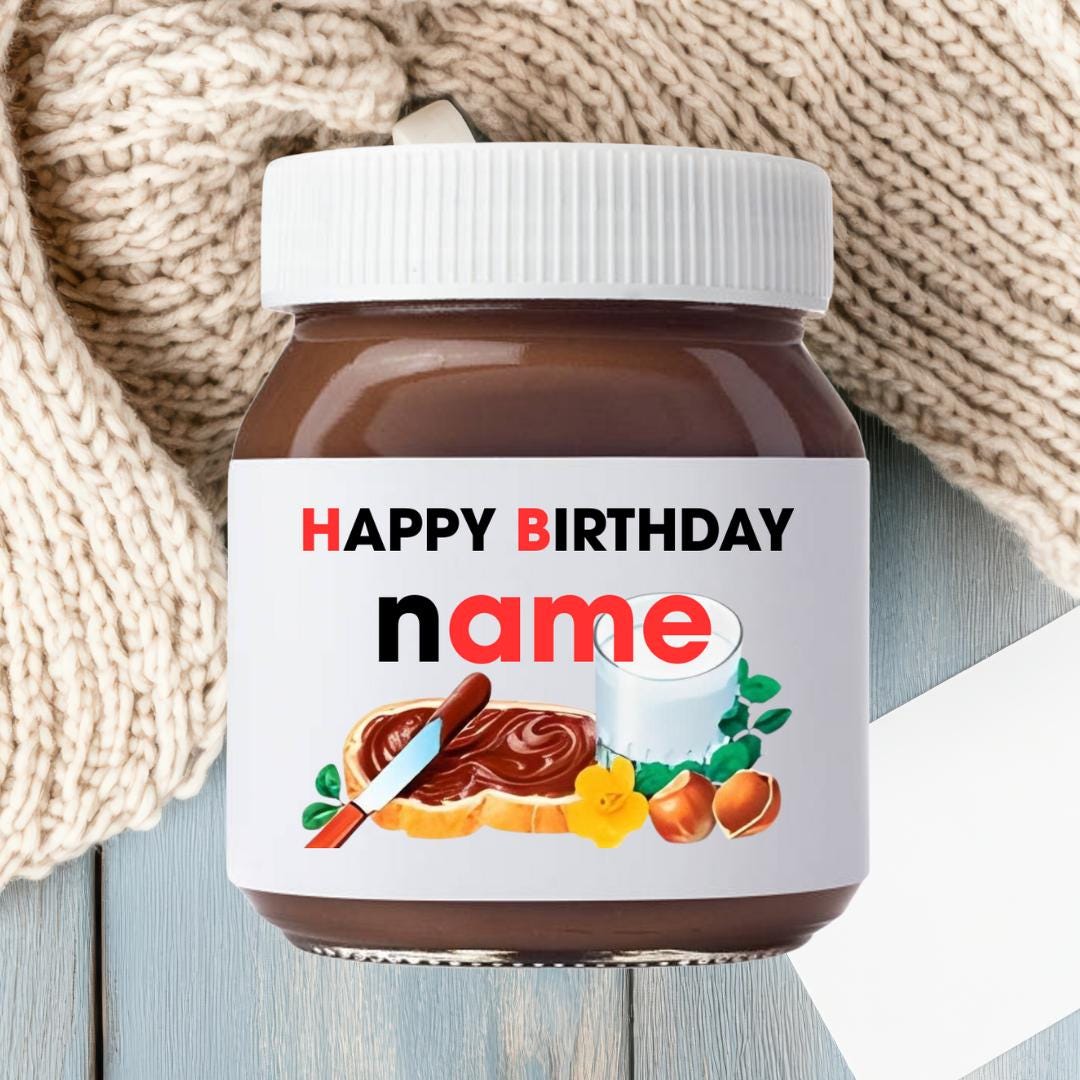 Personalized Chocolate Spread High-Quality Waterproof Label Vinyl Sticker Wedding Valentines Birthday Anniversary Custom Nutella Favors Gift