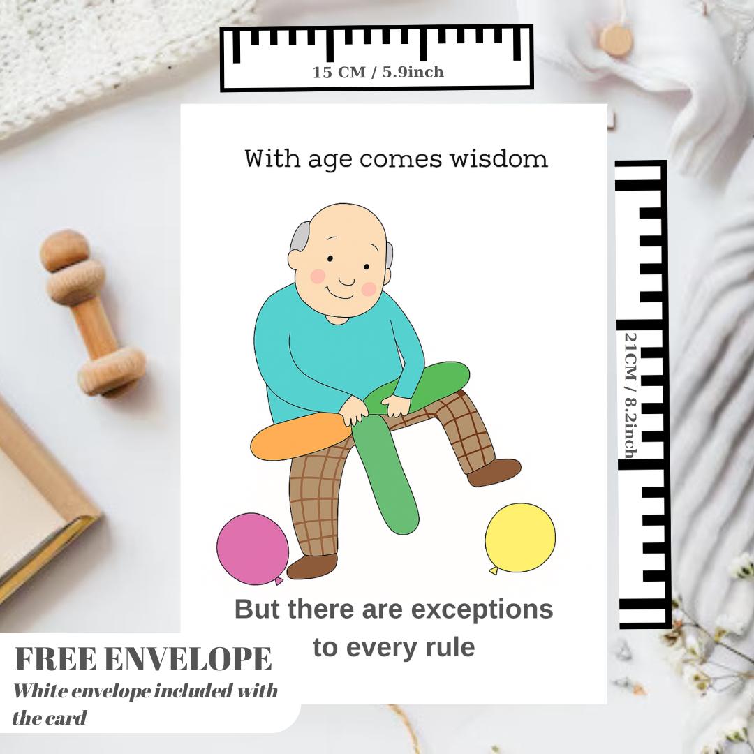 Funny Birthday Card for Him: Eternally Young at Heart Card for Him, greeting card for husband, best friend, father, uncle, card
